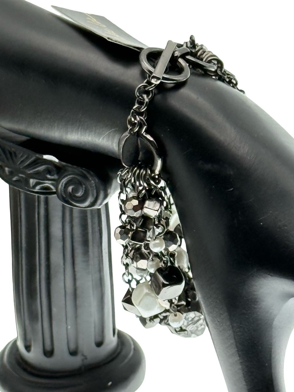 Cookie Lee Multi-Strand Bracelet NWT - Gunmetal, Gray Faux Pearl & Hematite Bead